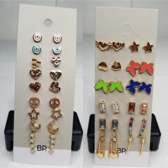 Nordstrom bp 2 Set of Earrings Butterflies Heart Star Moon - Picture 1 of 5